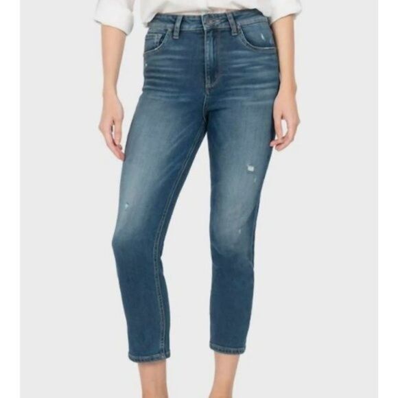 KUT From The Kloth Naomi Ankle Girlfriend Straight Leg Jeans Blue Size 00 - Picture 1 of 13